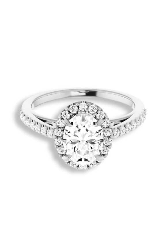 Lab Created 1.9 Ct Oval Cut Diamond Engagement Rings - 14K White Gold Diamond Rings - Unique Designer Wedding Rings for Women's - Anniversary Ring for Women's - Daily Wear Fine Jewelry