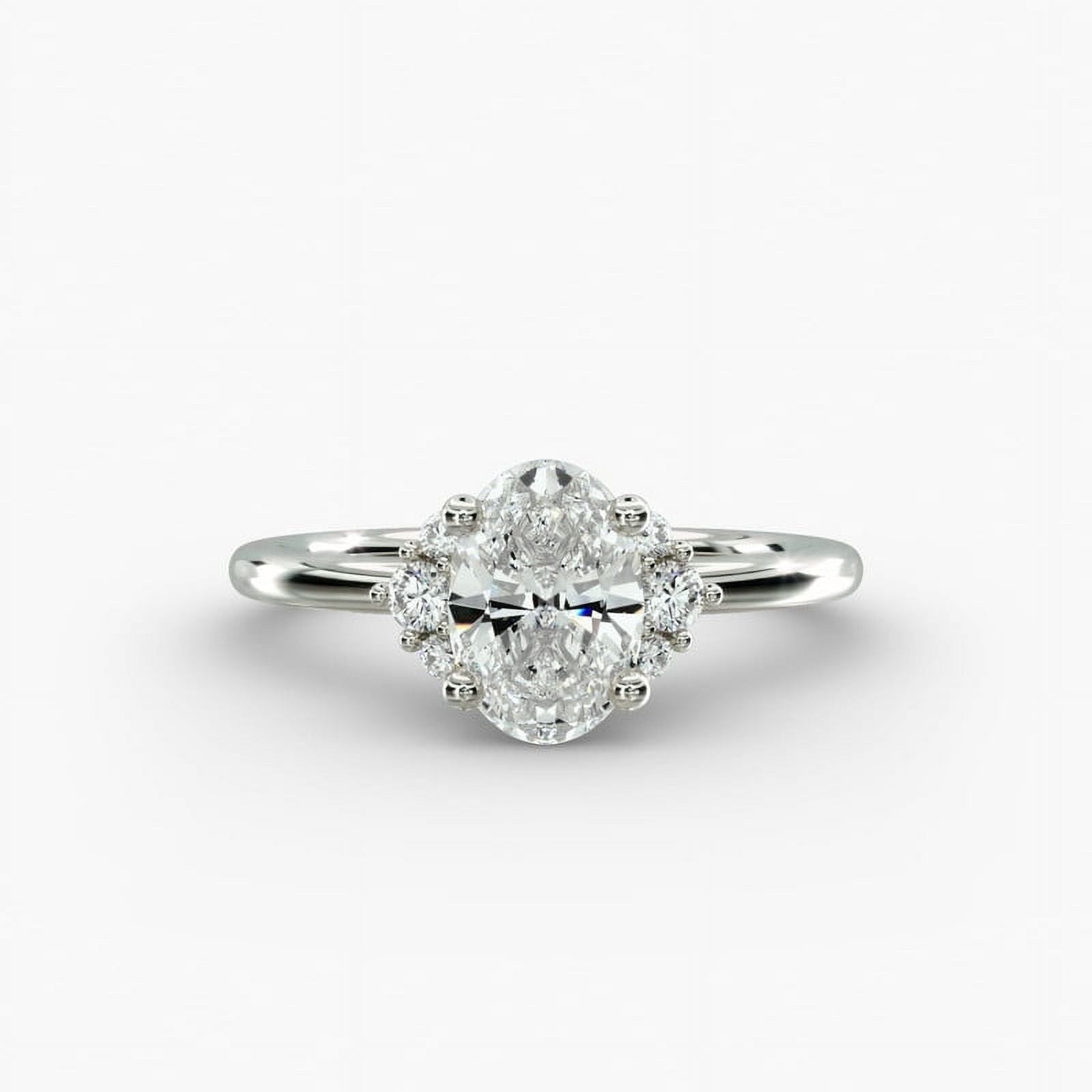 Amor Rings Amor Jewel Oval Cut Excellent 2 Ct Diamond Engagement Ring - 14K White ...