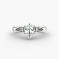 thumbnail image 1 of Amor Jewel Jewel Pear Cut 1.6 Ct Lab Created Diamond Simple Wedding Ring - 14K White Gold Plated 3 Stone Wedding Ring - Stackable Engagement Ring for Women's - Dainty Diamond Wedding Ring for Her, 1 of 4