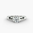 thumbnail image 1 of Amor Jewel Round Cut 2.1 Ct VVS1/D Lab Created Simulated Diamond Ring - 14K White Gold Plated Wedding Anniversary Ring - Prong Set Solitaire Birthday Ring Gifts - Chevron Solitaire Engagement Rings, 1 of 4
