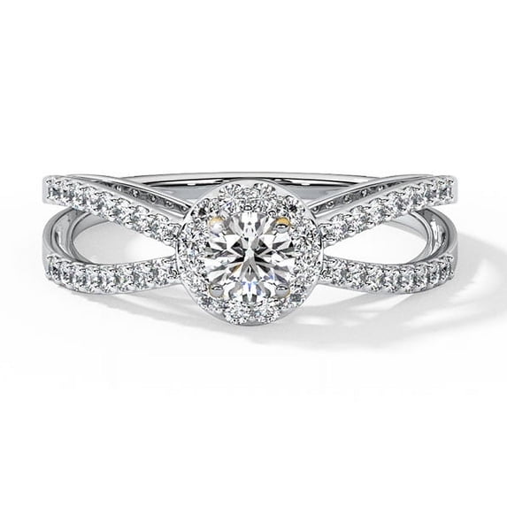 Simple Solitaire Rong Amor Jewel Round Cut 2 Ct Diamond Rings - 14K White Gold Plated Ring ...