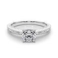 thumbnail image 1 of Amor Jewel Stamped 14K White Gold Plated Ring - 1.6 Ct Cushion Cut Lab Created Diamond Wedding Anniversary Ring - Engagement Ring for Her - Wedding Solitaire Ring - Wedding Jewelry For Bridesmaids, 1 of 3