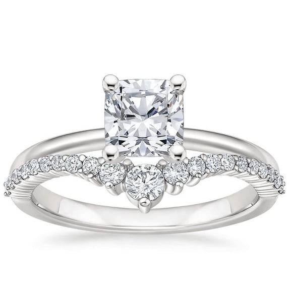 Amor Jewel White Gold Plated 14K Diamond Ring - Cushion Cut Excellent 1.9 Ct Diamond Ring For Women's - Curved Solitaire Ring for Her - Hidden Halo Diamond Rings for Sister - Promise Rings