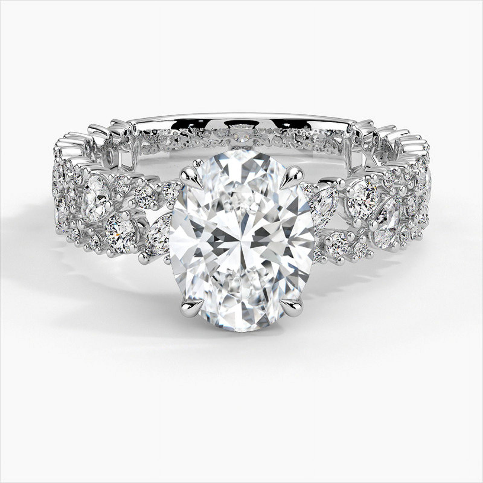 Amor Rings Amor Jewel White Gold Plated 14K Diamond Ring - Oval Cut 1.8 Ct VVS1/D ...