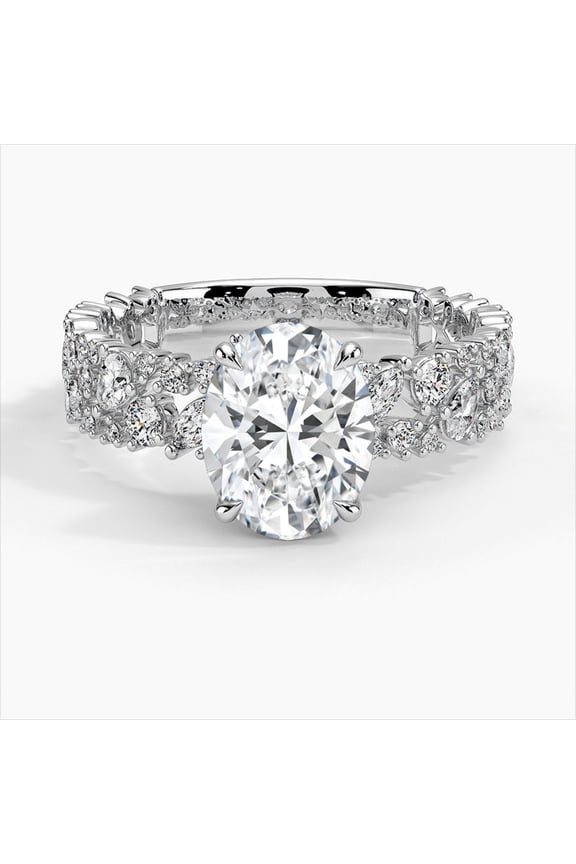 White Gold Plated 14K Diamond Ring - Oval Cut 1.8 Ct VVS1/D Diamond Solitaire Rings - Simple One Stone Wedding Engagement Ring For Women's - Forever Diamond Rings - Gift for Her