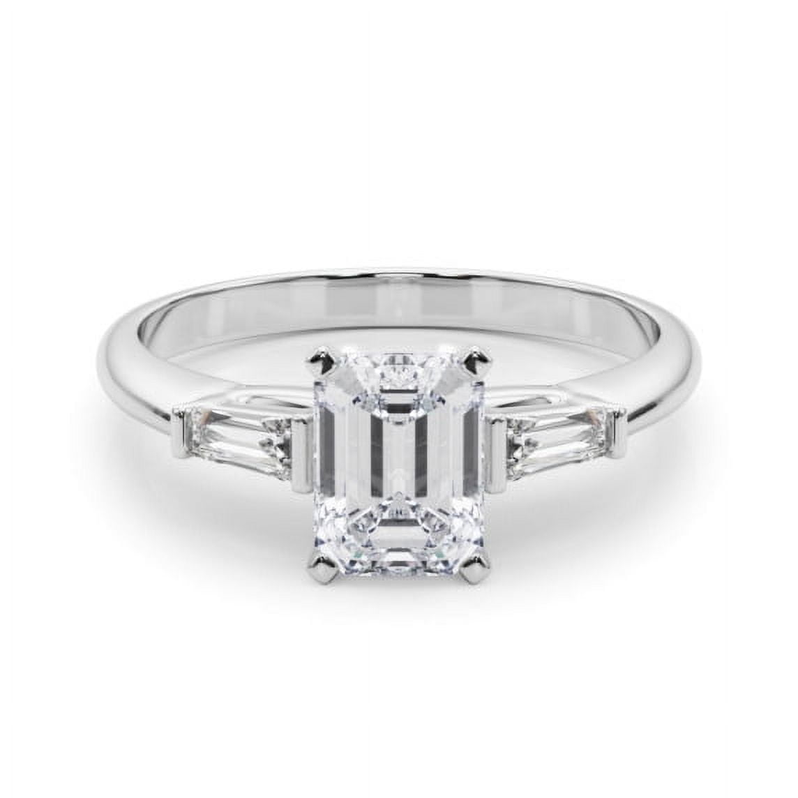 Amor Jewelry 14K White Gold Plated Ring - 2.13 Ct Emerald Cut ...