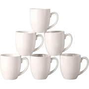 AmorArc 16oz Coffee Mugs Set of 6, Large Ceramic Coffee Cups for Man, Woman, Dad, Mom, Modern Coffee Mugs with Handle for Tea/Latte/Cappuccino/Cocoa. Dishwasher&Microwave Safe, Light Beige