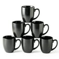 thumbnail image 1 of AmorArc 16oz Coffee Mugs Set of 6, Large Ceramic Coffee Mugs for Men, Women, Dad, Mom, Modern Coffee Mugs With Handle For Tea,Latte,Cappuccino,Cocoa. Dishwasher&Microwave Safe, Matte Black, 1 of 7