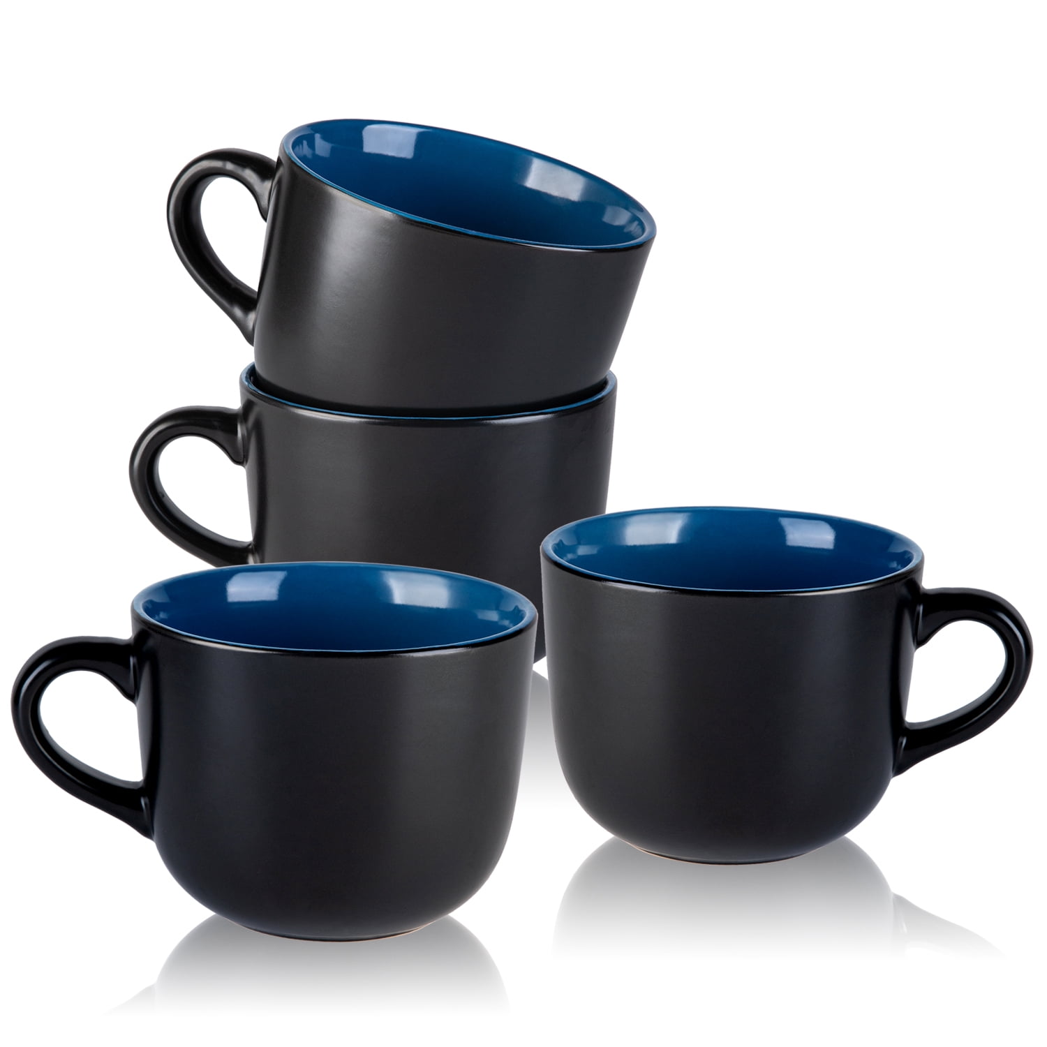 AmorArc 24 oz Soup Mugs with Handles, Jumbo Ceramic Bowls Mugs Set with