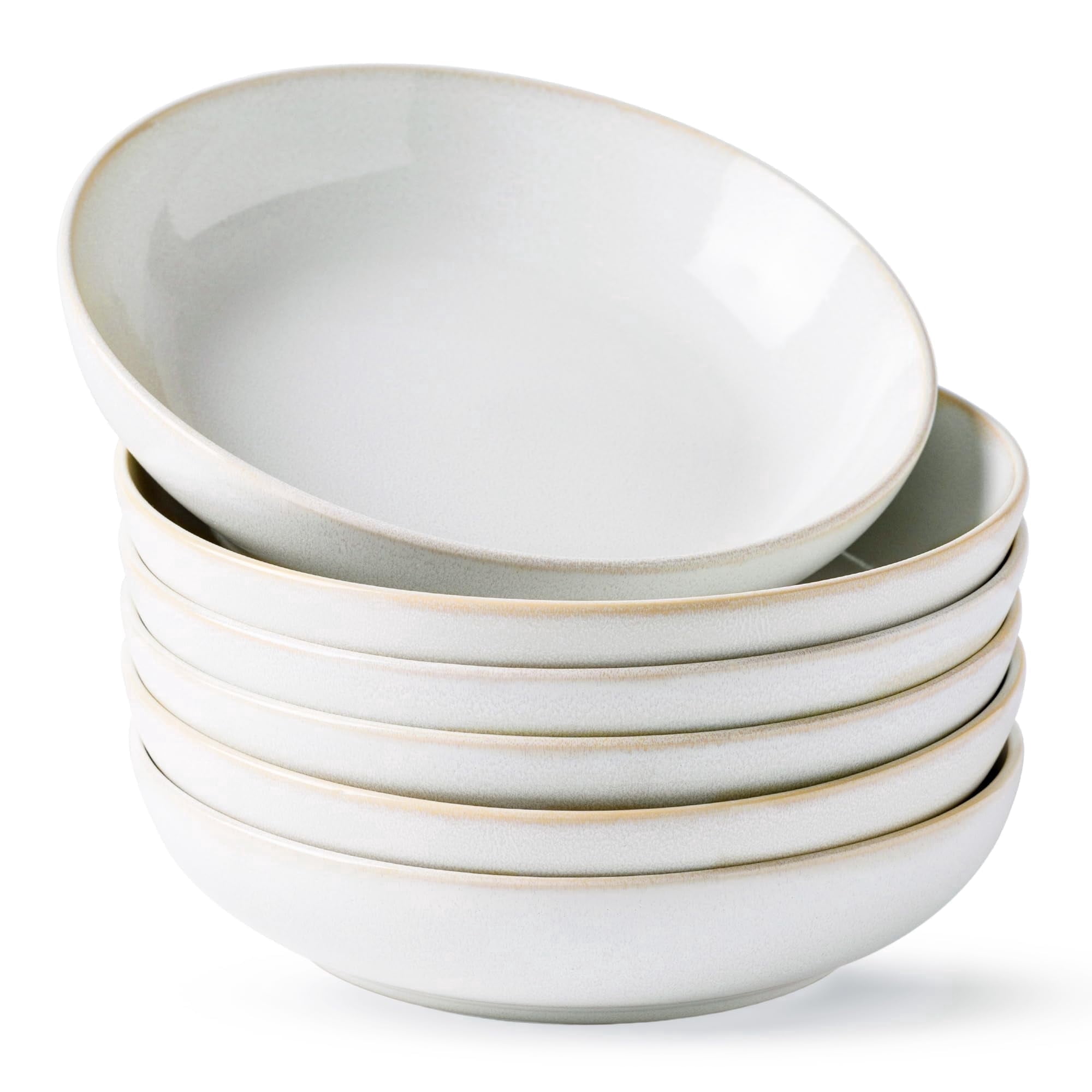 AmorArc 8.5'' Large Pasta Bowls, 36oz Ceramic Salad Serving Bowls Set of 6