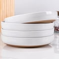 thumbnail image 1 of AmorArc 8.75'' Large Ceramic Pasta Bowls, 36oz Handpainted Stoneware Bowls Set of 4, Microwave&Dishwasher Safe Bowls with Rustic Terracotta Underside for Pasta Salad, White, 1 of 9