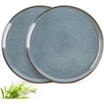 thumbnail image 1 of AmorArc Ceramic Appetizer Plates Set of 2, 8.25 Inch Large Stoneware Salad Plates for Kitchen, Microwave& Dishwasher Safe, Scratch Resistant-Space Blue, 1 of 4