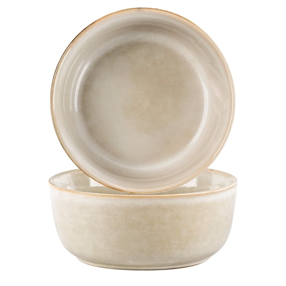 AmorArc Ceramic Cereal Bowls Set of 2 for Kitchen, 23oz Stoneware Soup Bowls Set for Cereal Soup, Modern Kitchen Bowls for Meal, Dishwasher &Microwave Safe, Reactive-Cappuccino