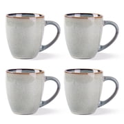AmorArc Ceramic Coffee Mugs Set of 4, 12oz Stoneware Coffee Mugs Set For Dad Mom Women MEN, Light Weight Coffee Cups for Latte/Tea/Beer/Hot Cocoa, Dishwasher & Microwave Safe,Green Wheat