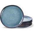 thumbnail image 1 of AmorArc Ceramic Dinner Plates Set of 6, 10.5 Inch Handmade Reactive Glaze Stoneware Plates, Rustic Shape Dinnerware Dish Set for Kitchen, Microwave & Dishwasher Safe, Scratch Resistant-Ceylon Blue, 1 of 7