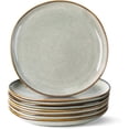 thumbnail image 1 of AmorArc Ceramic Dinner Plates Set of 6,10.5 Inch Handmade Reactive Glaze Stoneware Plates, Rustic Shape Dinnerware Dish Set for Kitchen, Microwave & Dishwasher Safe, Scratch Resistant-Green Wheat, 1 of 8
