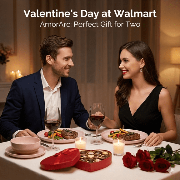 AmorArc Ceramic Dinnerware Sets for 4, 12 Pieces Valentine’s Day Plates and Bowls Set with Rustic Terracotta Underside, Scratch Resistant Stoneware Dishes Set, Dishwasher & Microwave Safe, Cloud Pink