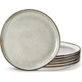 thumbnail image 1 of AmorArc Ceramic Plates Set of 6, 8.5 Inch Handmade Reactive Glaze Stoneware Plates set for Dessert, Salad, Appetizer, Dinner, Microwave & Dishwasher Safe, Scratch Resistant-Green Wheat, 1 of 9