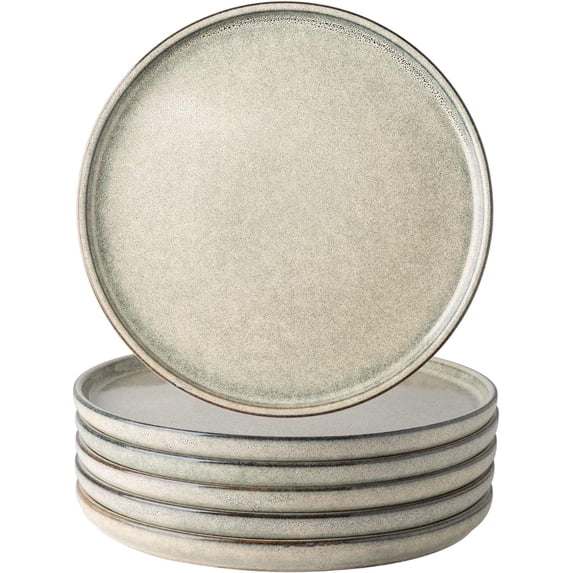 AmorArc Ceramic Plates Set of 6, 8.5 Inch Reactive Glaze Stoneware Plates set, Dessert, Salad, Appetizer, Small Dinner, Microwave, Dishwasher Safe, Scratch Resistant Dishes Set for Kitchen