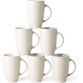 thumbnail image 1 of AmorArc Extra Large Coffee Mugs Set of 6, 20oz Ceramic Tall Coffee Mugs Set with Textured Geometric Patterns for Coffee/Tea/Beer/Hot Cocoa, Dishwasher & Microwave Safe,Beige, 1 of 8