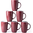 thumbnail image 1 of AmorArc Extra Large Coffee Mugs Set of 6, 20oz Ceramic Tall Coffee Mugs Set with Textured Geometric Patterns for Latte/Tea/Beer/Hot Cocoa, Dishwasher & Microwave Safe,Burgundy, 1 of 8
