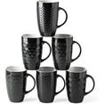 thumbnail image 1 of AmorArc Extra Large Coffee Mugs Set of 6, 20oz Ceramic Tall Coffee Mugs Set with Textured Geometric Patterns for Latte/Tea/Beer/Hot Cocoa, Dishwasher & Microwave Safe, Black, 1 of 8
