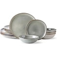 thumbnail image 1 of AmorArc Ceramic Dinnerware Sets,Handmade Reactive Glaze Stoneware Plates and Bowls Sets,Highly Chip and Crack Resistant | Dishwasher & Microwave Safe Dishes Set,Service for 4 Set(12pc),Reactive Glaze, 1 of 10