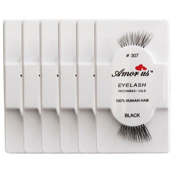 AmorUS 100 % Human Hair False Eyelashes (6 Pairs Multipack)