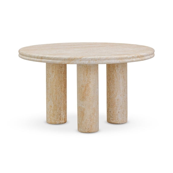 TOV Furniture Amora Faux Travertine Indoor/Outdoor 26 inch Round Accent Table