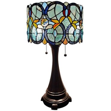 Amora Lighting 18 in. Tall Tiffany Style Table Lamp, Multi Color ...