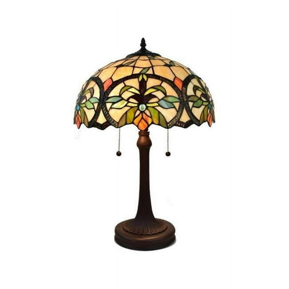 Amora Lighting  23 in. Tall Tiffany Style Table Lamp, Multi Color