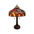 thumbnail image 1 of Amora Lighting Tiffany Style Table Lamp 23" Tall Stained Glass Red Floral Flower Vintage Light Decor Handmade Gift, 1 of 5