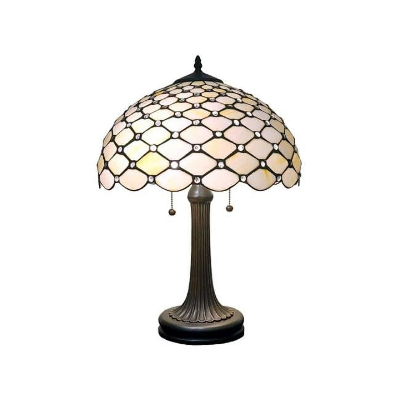 Tiffany Style 24" Bronze Stained Glass Table Lamp