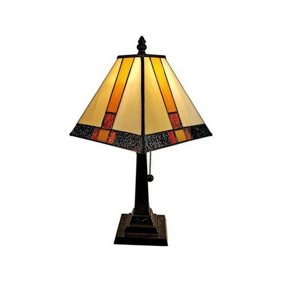 Amora Lighting  8 in. Wide Tiffany Style Mission Table Lamp