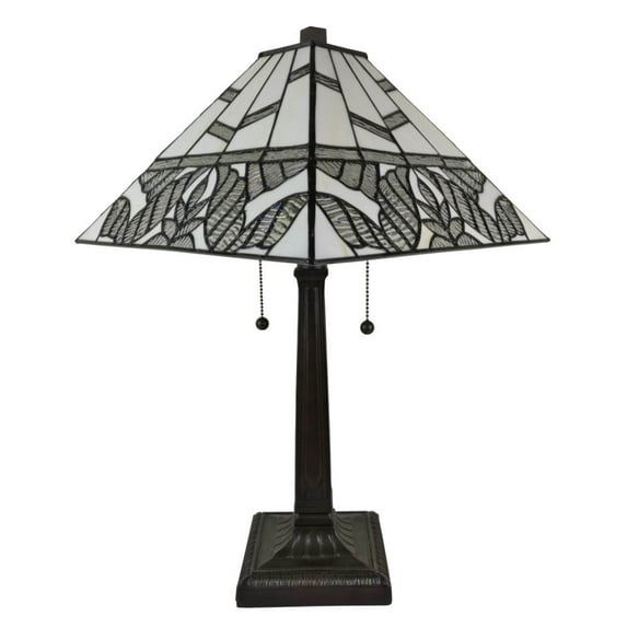 Amora Lighting Tiffany Style 2 Light Vintage Table Lamp - 23" Tall