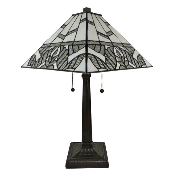 Amora Lighting Tiffany Style 2 Light Vintage Table Lamp - 23" Tall