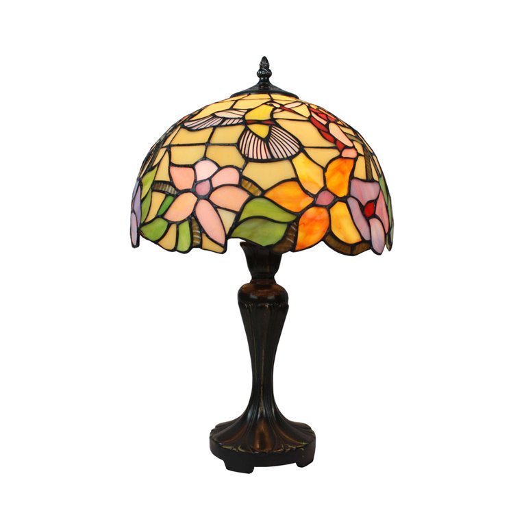 Amora Lighting Tiffany Style Hummingbird Design Table Lamp, 19