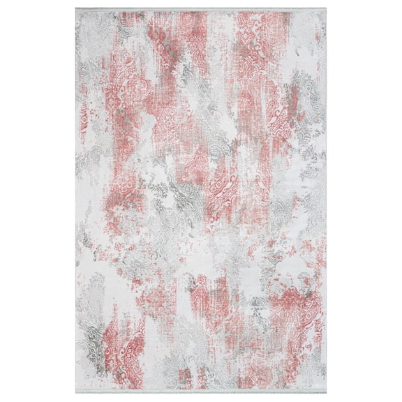 Amora White Medallion Bamboo Area Rugs for Living Room Jacquard Textured Modern Rugs Soft Geometric Rug for Bedroom Washable Rug Non-Slip Bohemian Carpet Perfect for Dining Room Office Beige