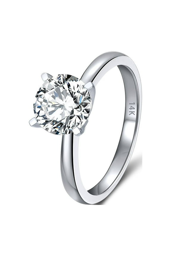 Amore 14KT Gold Engagement Ring Women Solitaire 1Ct Topaz Ginger Lyne