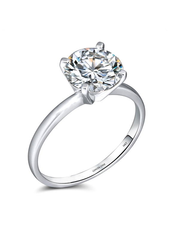 Amore 14KT Gold Engagement Ring Women Solitaire 1Ct Topaz Ginger Lyne