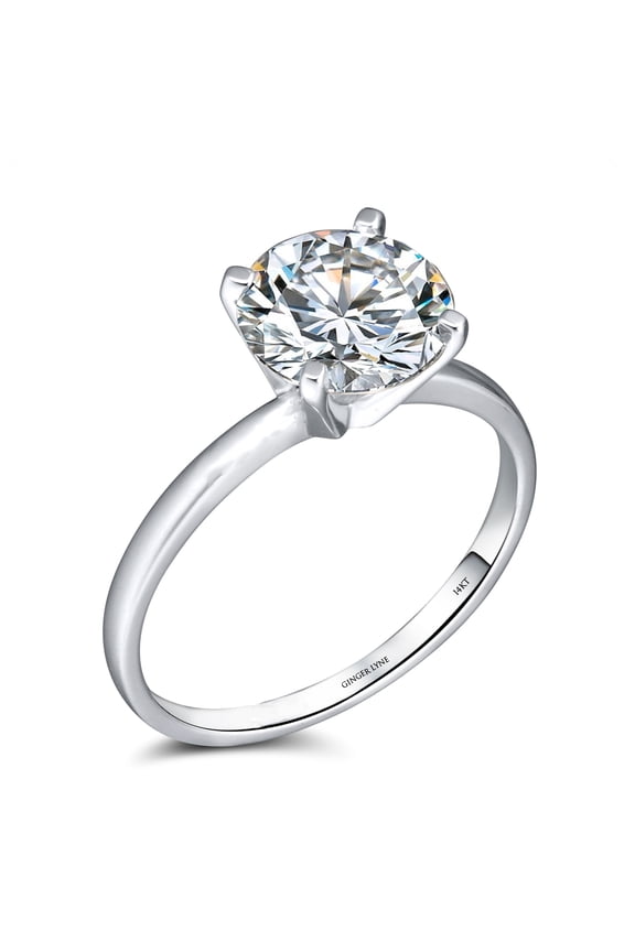 Amore 14KT Gold Engagement Ring Women Solitaire 1Ct Topaz Ginger Lyne