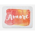 thumbnail image 1 of Amore Bath Mat, Love Theme Italian Way Inky Tangerine Toned Background with Brush Strokes Print, Plush Bathroom Decor Mat with Non Slip Backing, 29.5" X 17.5", Multicolor, by Ambesonne, 1 of 2