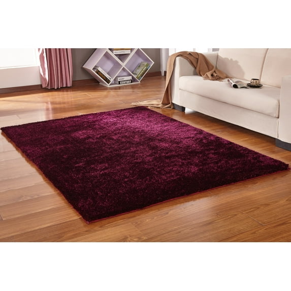 Amore Collection Magenta Soft Handmade Vibrant Plush Modern Shag 5'x 7'Area Rug by Makymo