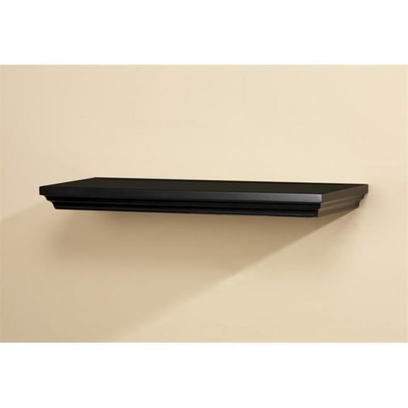 Amore Designs VIL824BK Wood Shelving Villages Black Straight Shelf- 24 in.