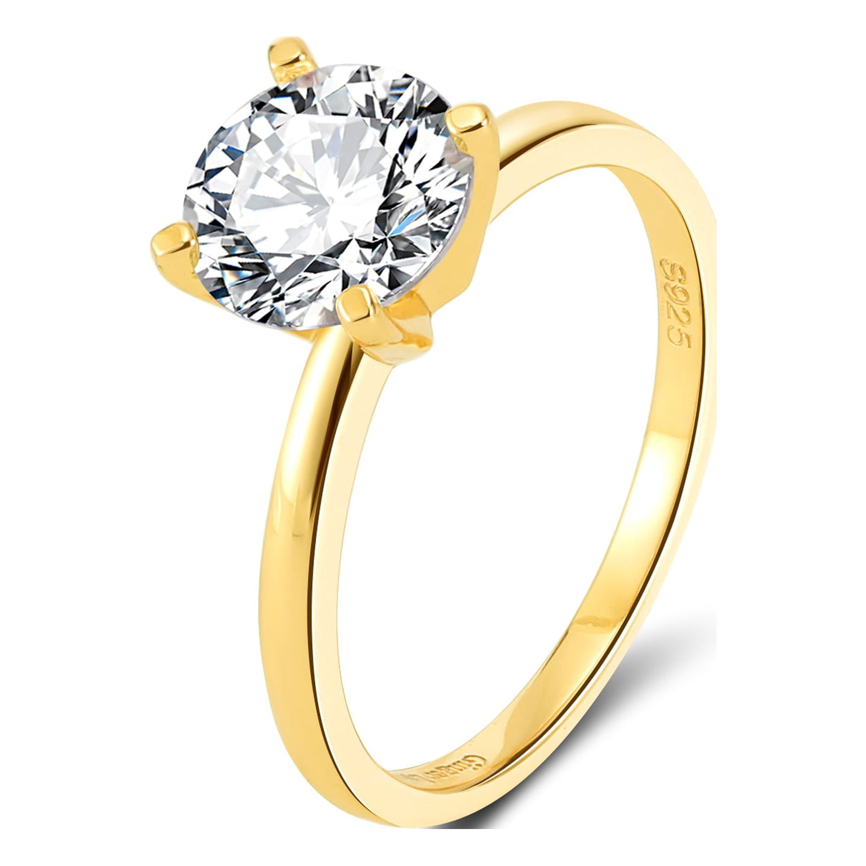 Amore Solitaire Engagement Ring for Women Moissanite Sterling Silver Ginger Lyne Collection