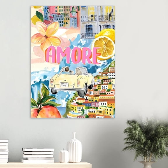 Amore Italy Summer Vibes Print, Unframed Paper Poster 8x10in