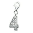 thumbnail image 1 of Amore La Vita Sterling Silver RH CZ Numeral 4 w/Lobster Clasp Charm, 1 of 3