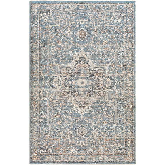 Amore Light Blue 2'6" x 10' Traditional Runner Area Rug