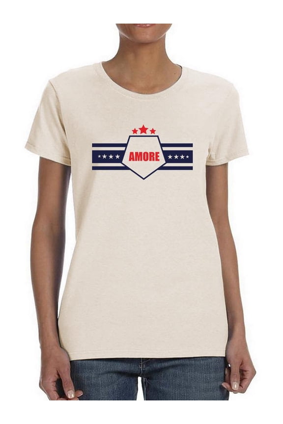 Amore Love Lettering T-Shirt Women -Image by Shutterstock, Female Large