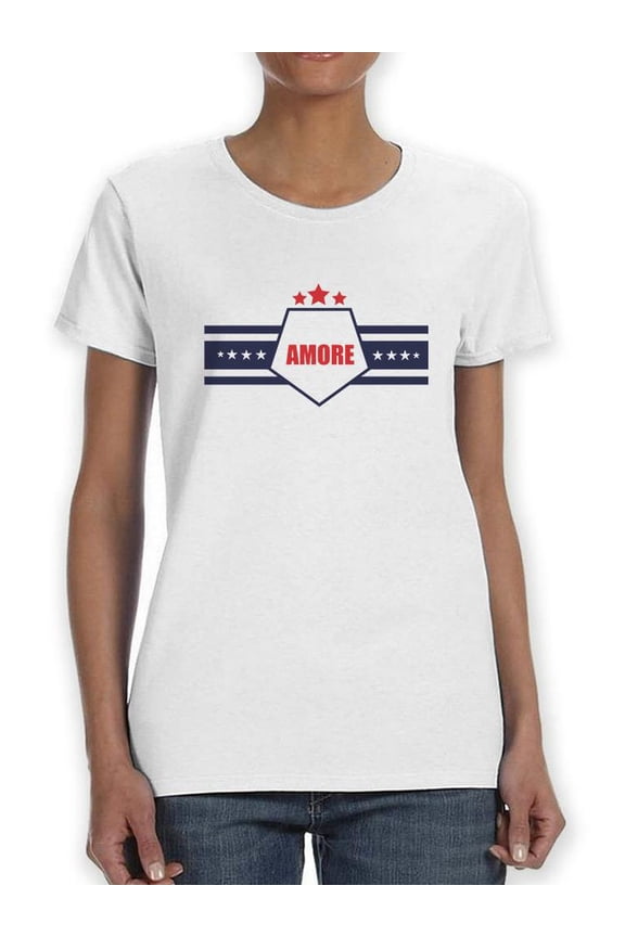 Amore Love Lettering T-Shirt Women -Image by Shutterstock, Female x-Large